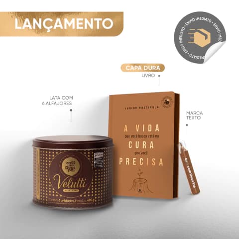 A vida que você busca está na cura que você precisa + Lata Alfajor Velutti com 6 un + marca-texto