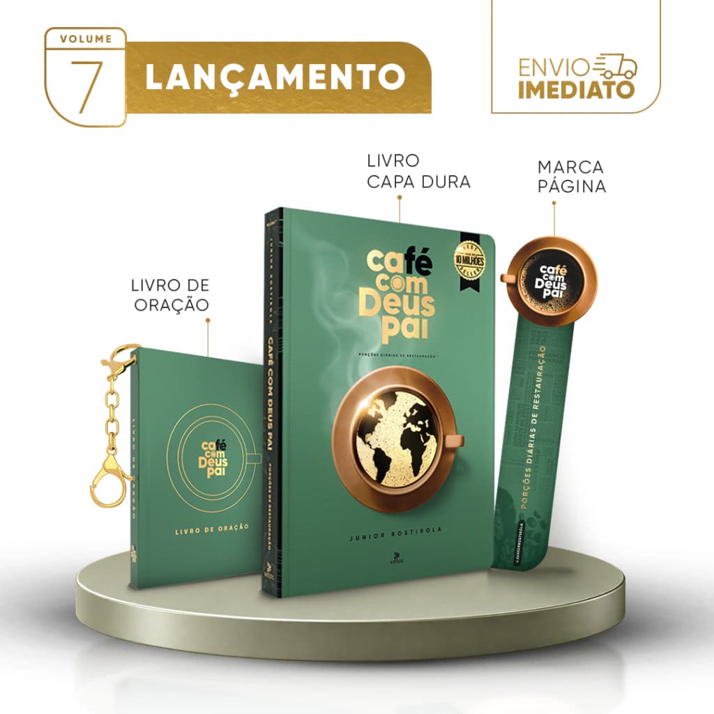 Café com Deus Pai vol. 7 (capa dura) + livro de oração (verde)