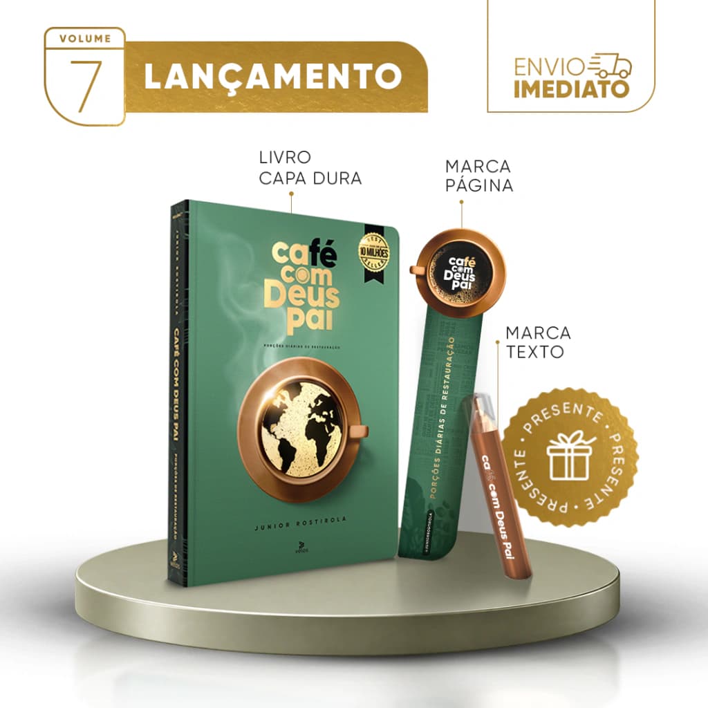 Café com Deus Pai vol. 7 (capa dura) + marca-texto